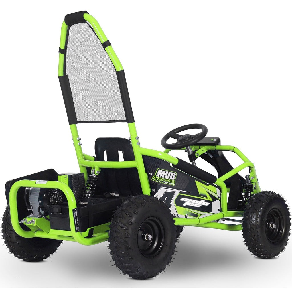 Green and black electric go-kart 