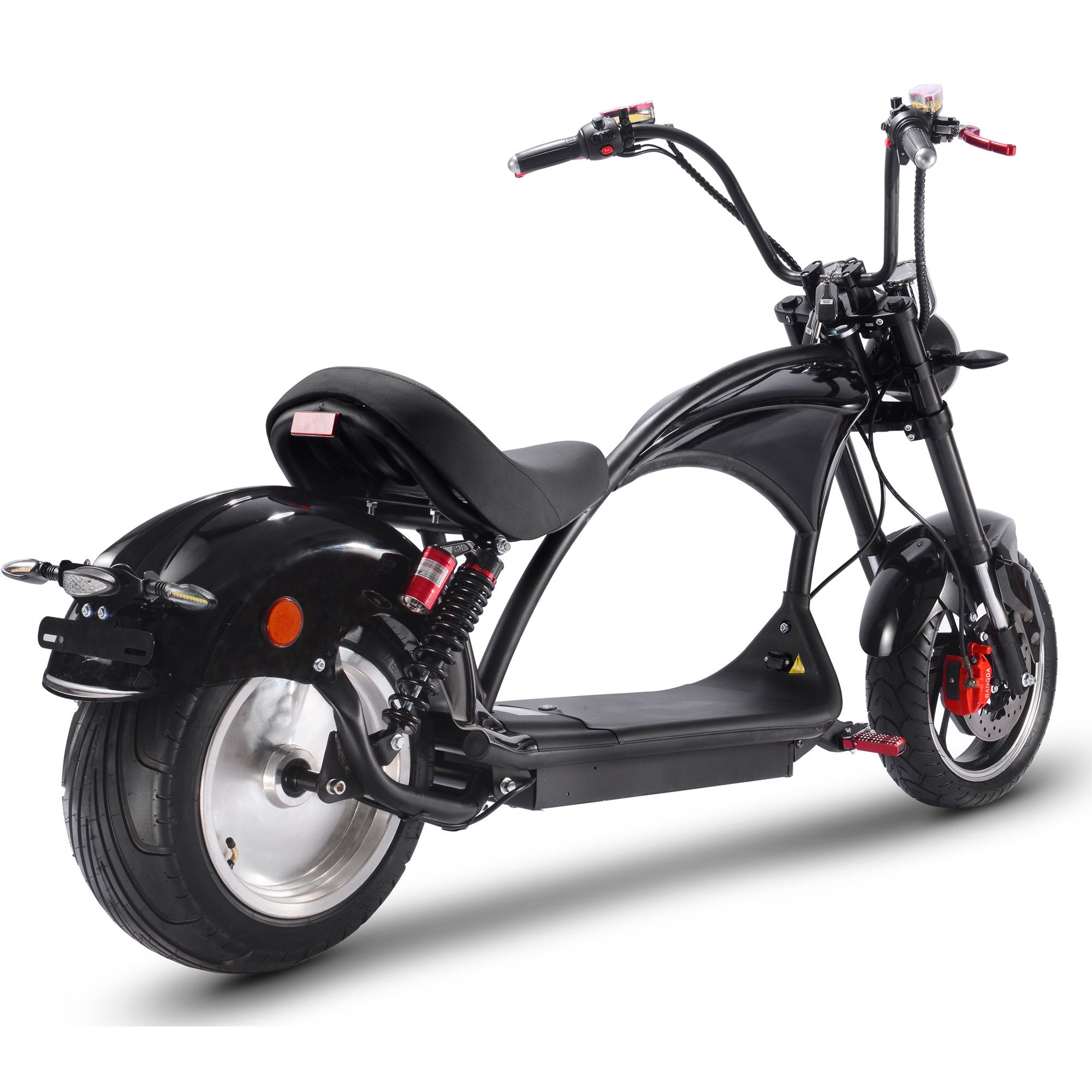 Black MotoTec electric scooter with red accents on a white background