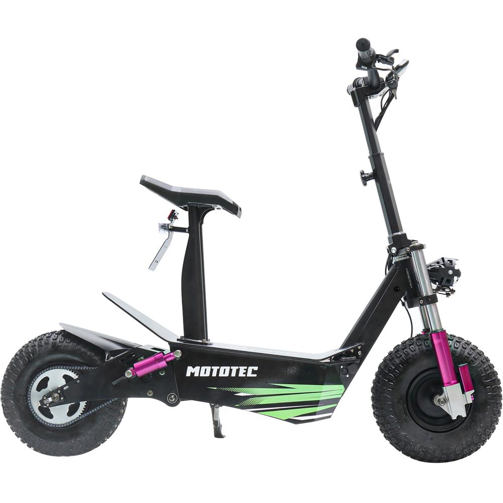 Black electric scooter with pink accents and 'Mototec' branding on a white background