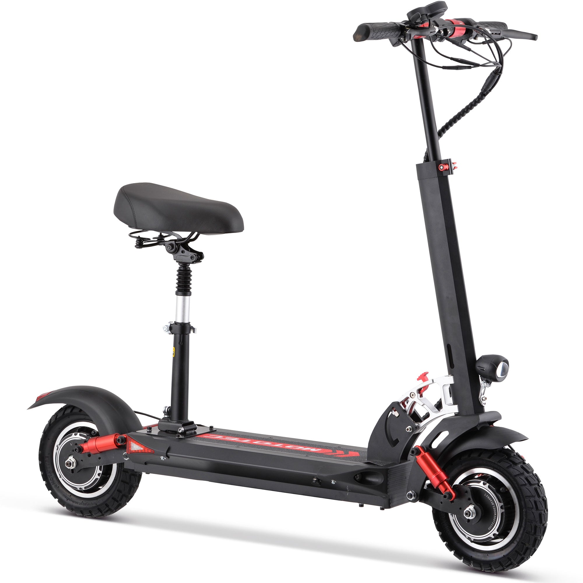 Black MotoTec electric scooter with red trim