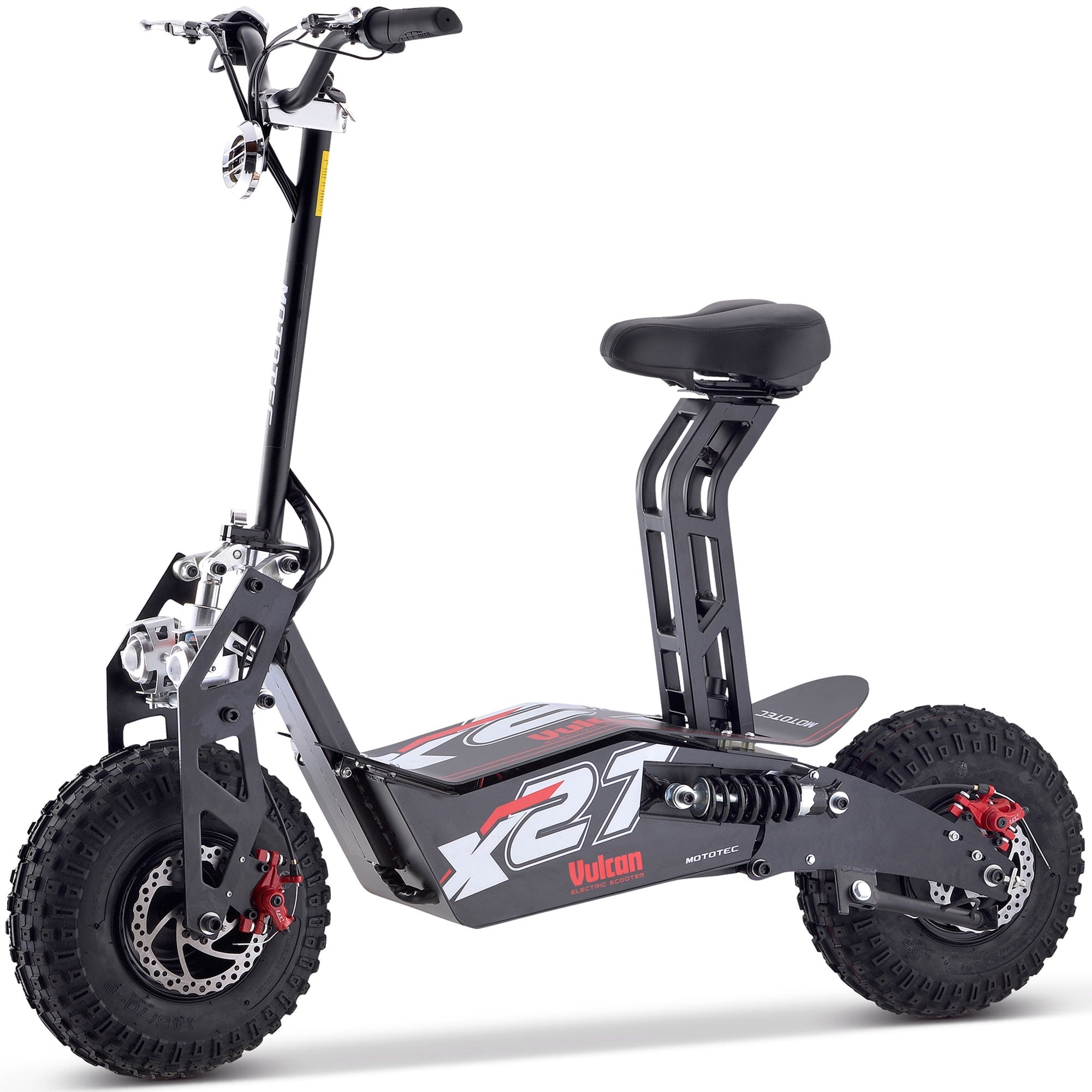 MotoTec Vulcan black electric scooter with large wheels