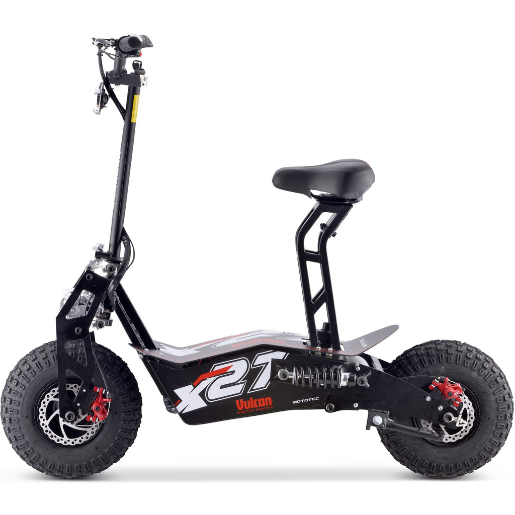 MotoTec Vulcan black electric scooter with large wheels